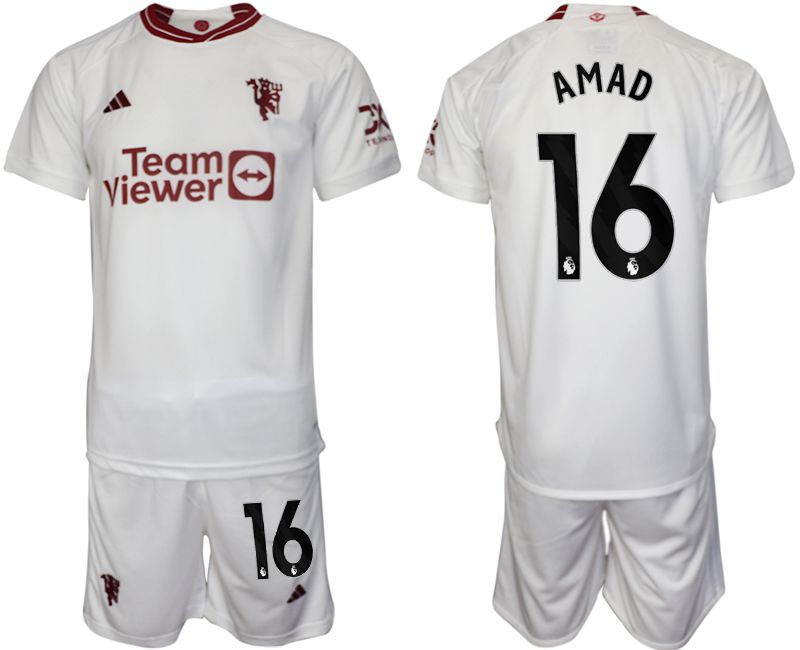 Men 2023-2024 Club Manchester United away white #16 Soccer Jersey